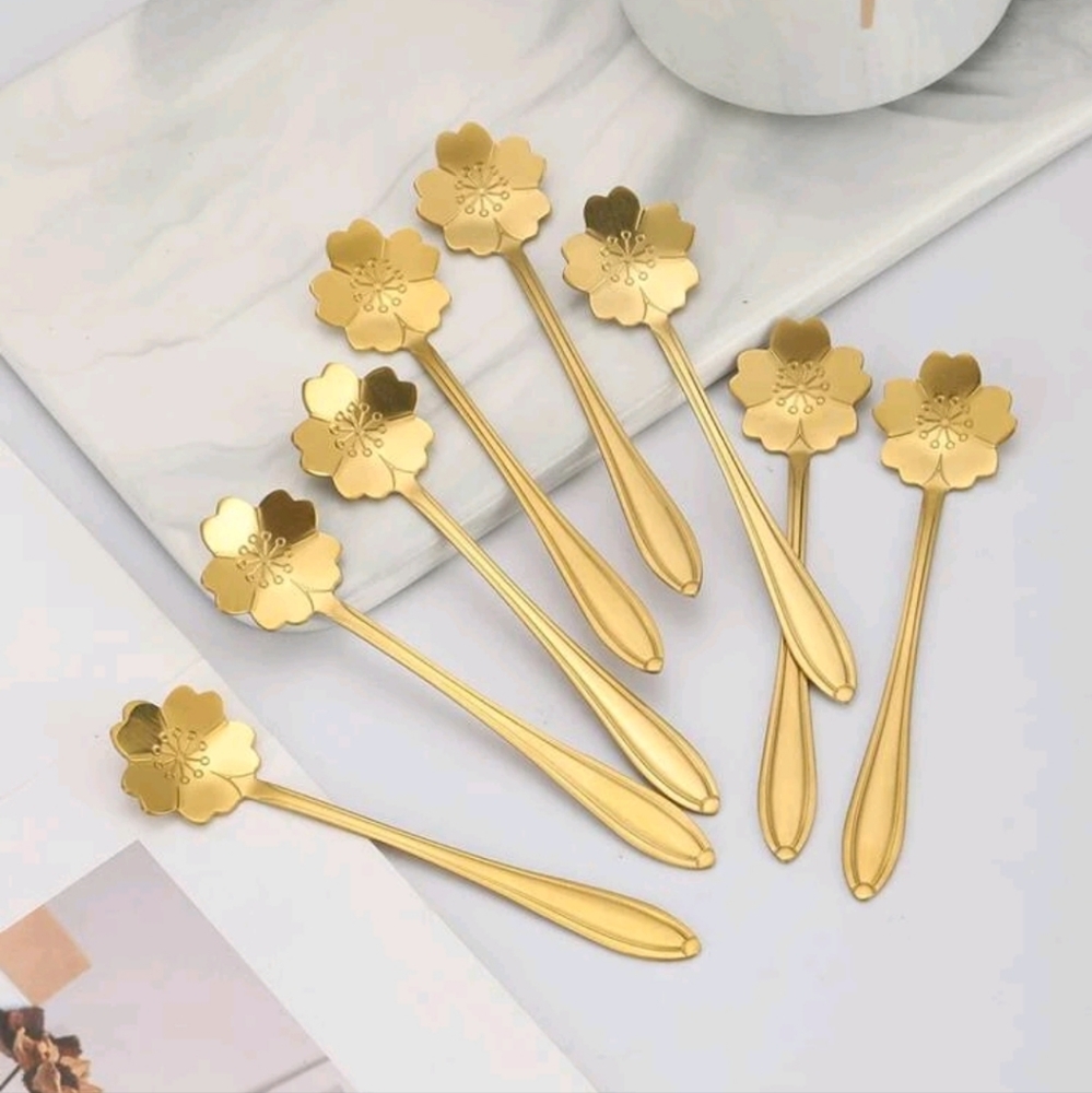 Cherry Blossom spoons gold (Set of 4)